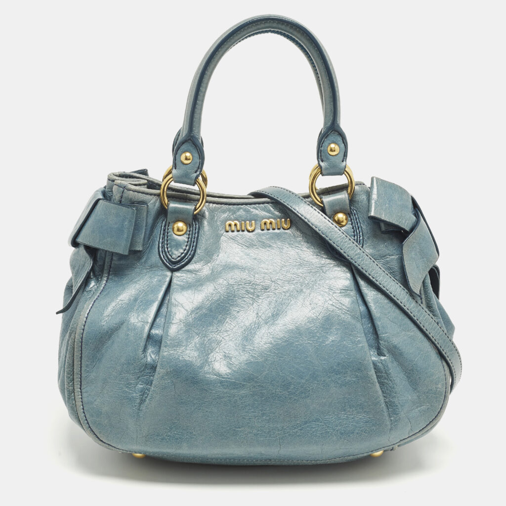 luxury-women-miu-miu-used-handbags-p1250968-007-1.jpg Miu Miu Blue Vitelllo Lux Leather Satchel