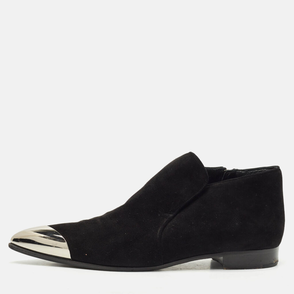 Miu Miu Black Suede and Metal Toe Ankle Boots Size 38 Miu Miu Black Suede and Metal Toe Ankle Boots Size 38