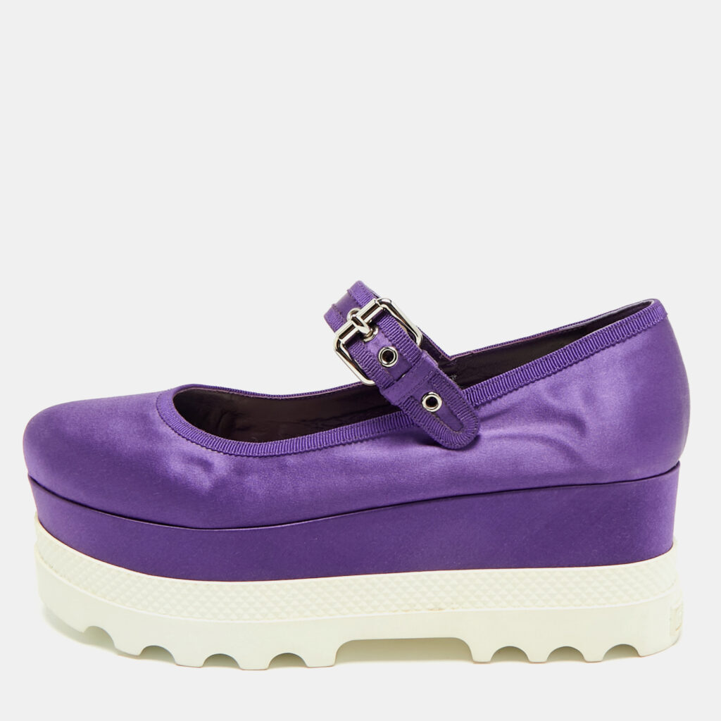 Miu Miu Purple Satin Platform Mary Jane Pumps Size 39 Miu Miu Purple Satin Platform Mary Jane Pumps Size 39