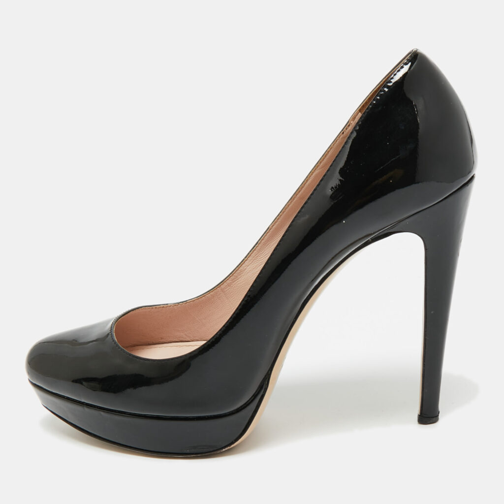 Miu Miu Black Patent Leather Platform Pumps Size 39.5 Miu Miu Black Patent Leather Platform Pumps Size 39.5