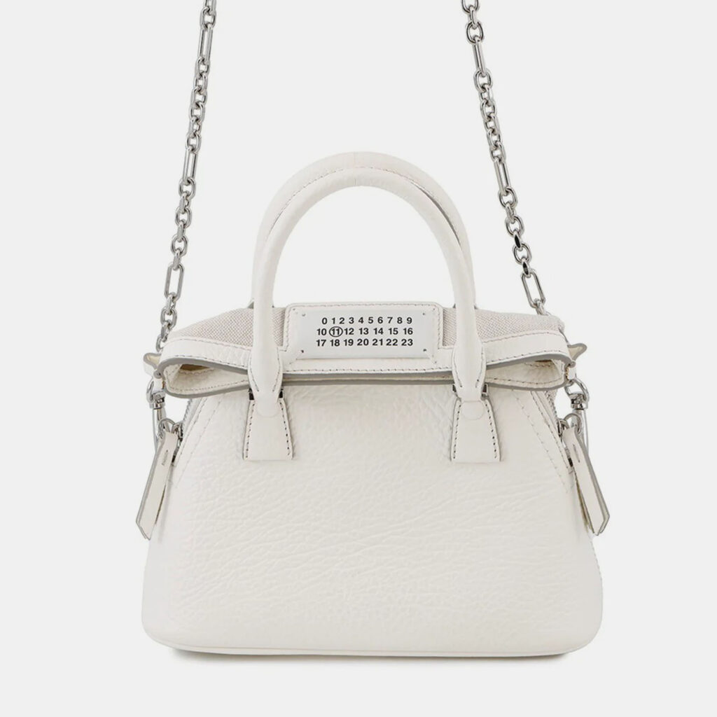 Maison Margiela Maison Margiela 5Ac Shoulder Bag White Calf Leather Size Micro