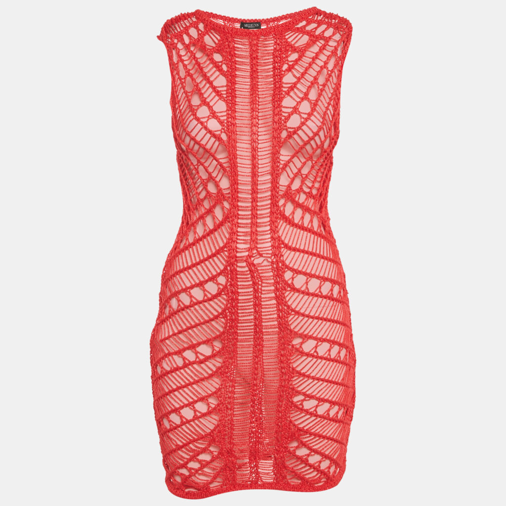Moeva Red Crochet Sleeveless Mini Maggie Dress M Moeva Red Crochet Sleeveless Mini Maggie Dress M
