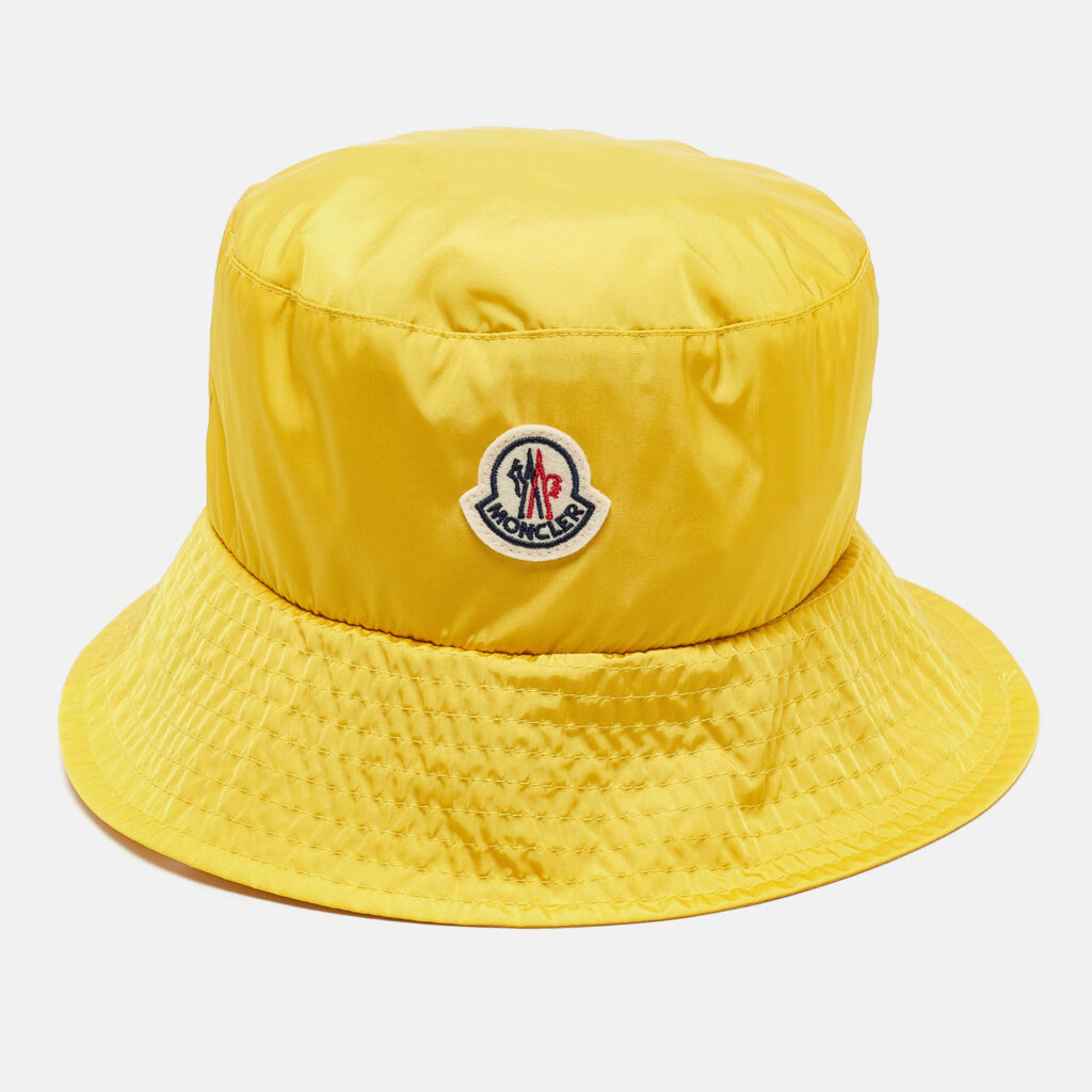 Moncler Yellow Logo Patch Nylon Bucket Hat M Moncler Yellow Logo Patch Nylon Bucket Hat M