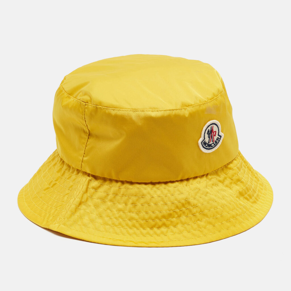 Moncler Yellow Logo Patch Nylon Bucket Hat S Moncler Yellow Logo Patch Nylon Bucket Hat S