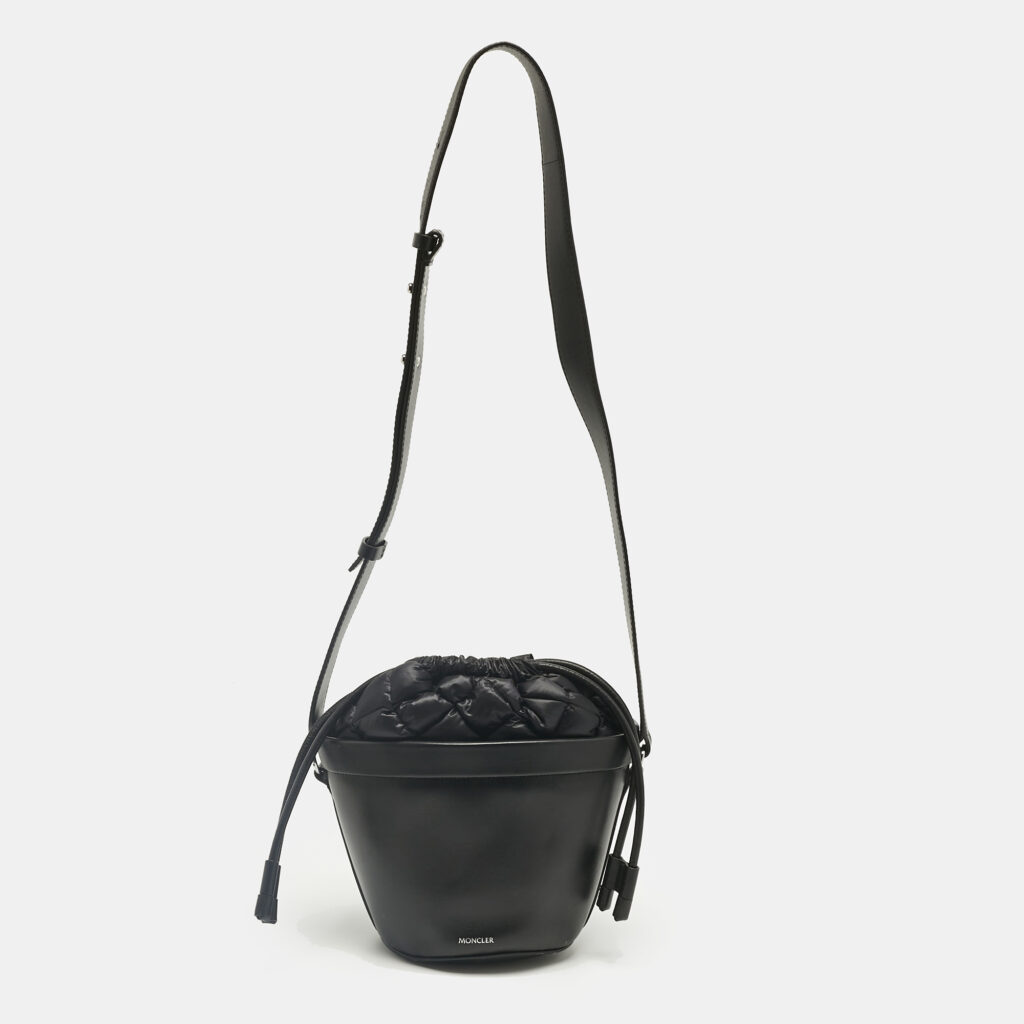 Moncler Black Leather and Nylon Seaux Seaux Bucket Bag Moncler Black Leather and Nylon Seaux Seaux Bucket Bag
