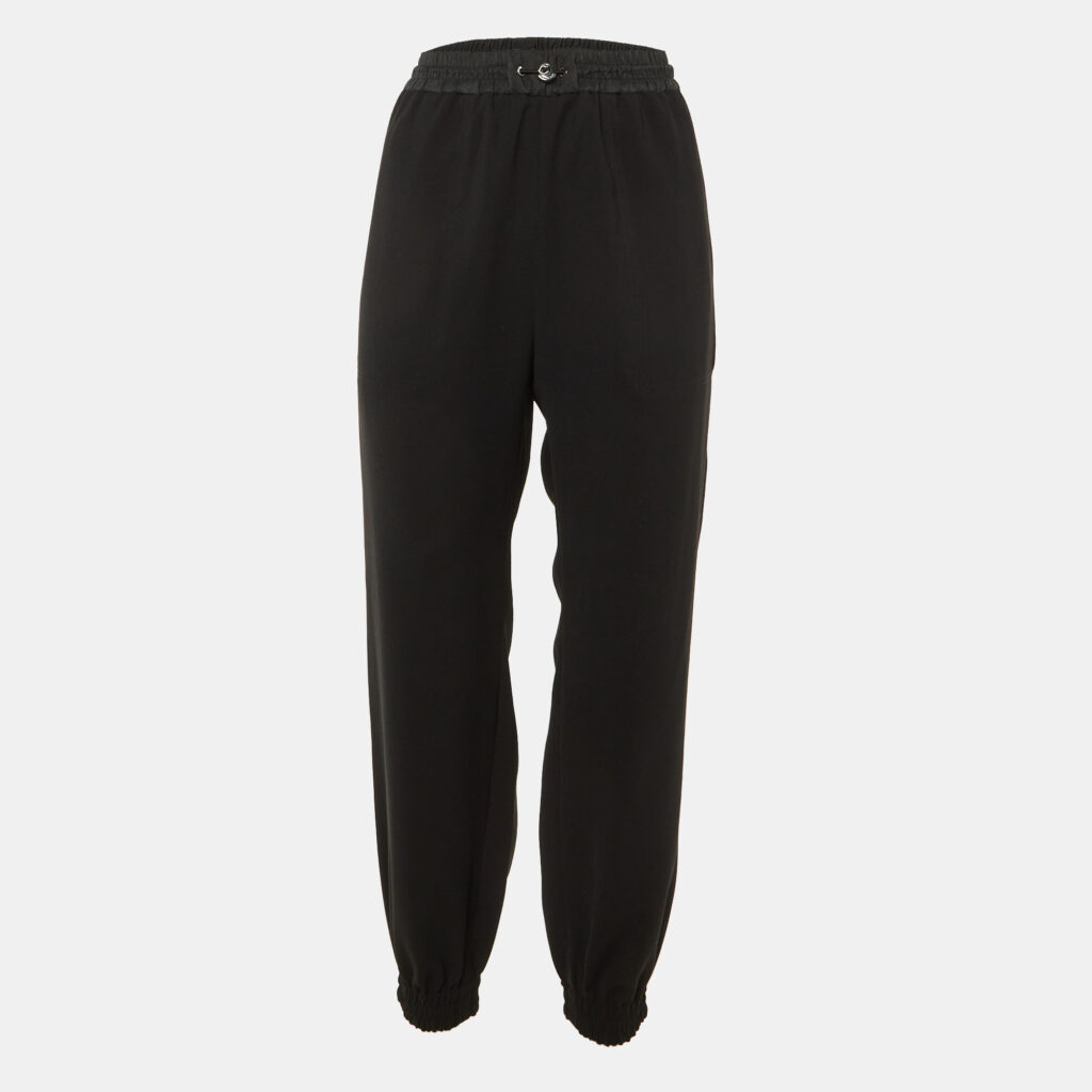 Moncler Black Crepe Track Pants XS Moncler Black Crepe Track Pants XS