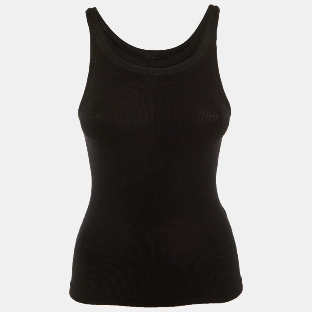 Moncler Black Rib Knit Tank Top S Moncler Black Rib Knit Tank Top S