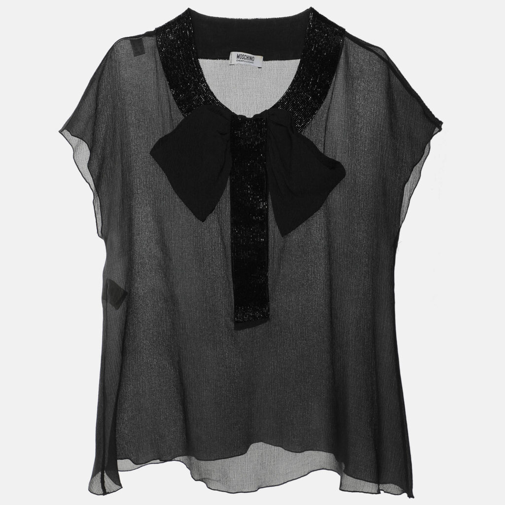 luxury-women-moschino-cheap-and-chic-used-clothes-p1124102-003-1.jpg Moschino Cheap and Chic Black Embellished Silk Sleeveless Top S
