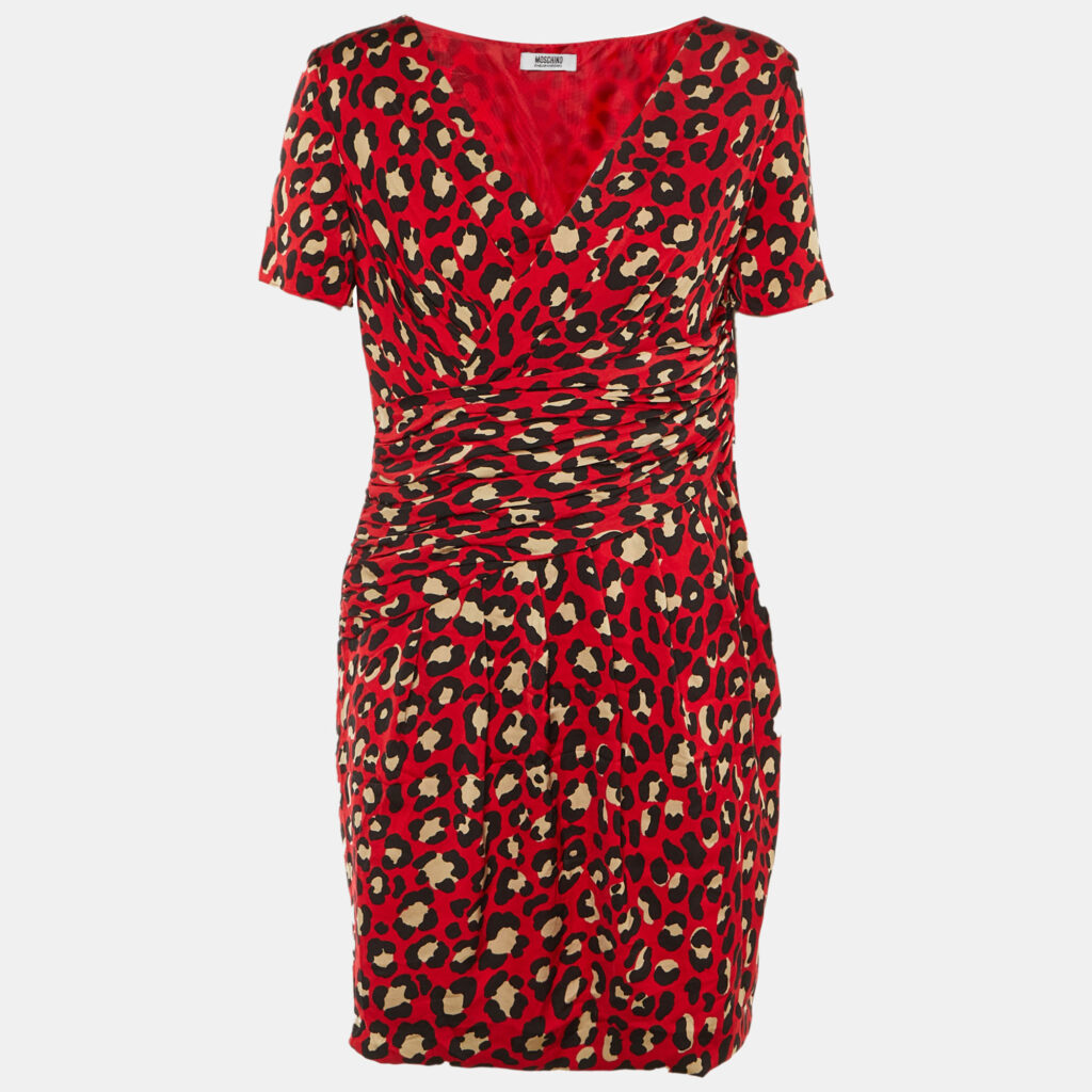 luxury-women-moschino-cheap-and-chic-used-clothes-p1243177-003.jpg Moschino Cheap and Chic Red Animal Print Satin Mini Dress L