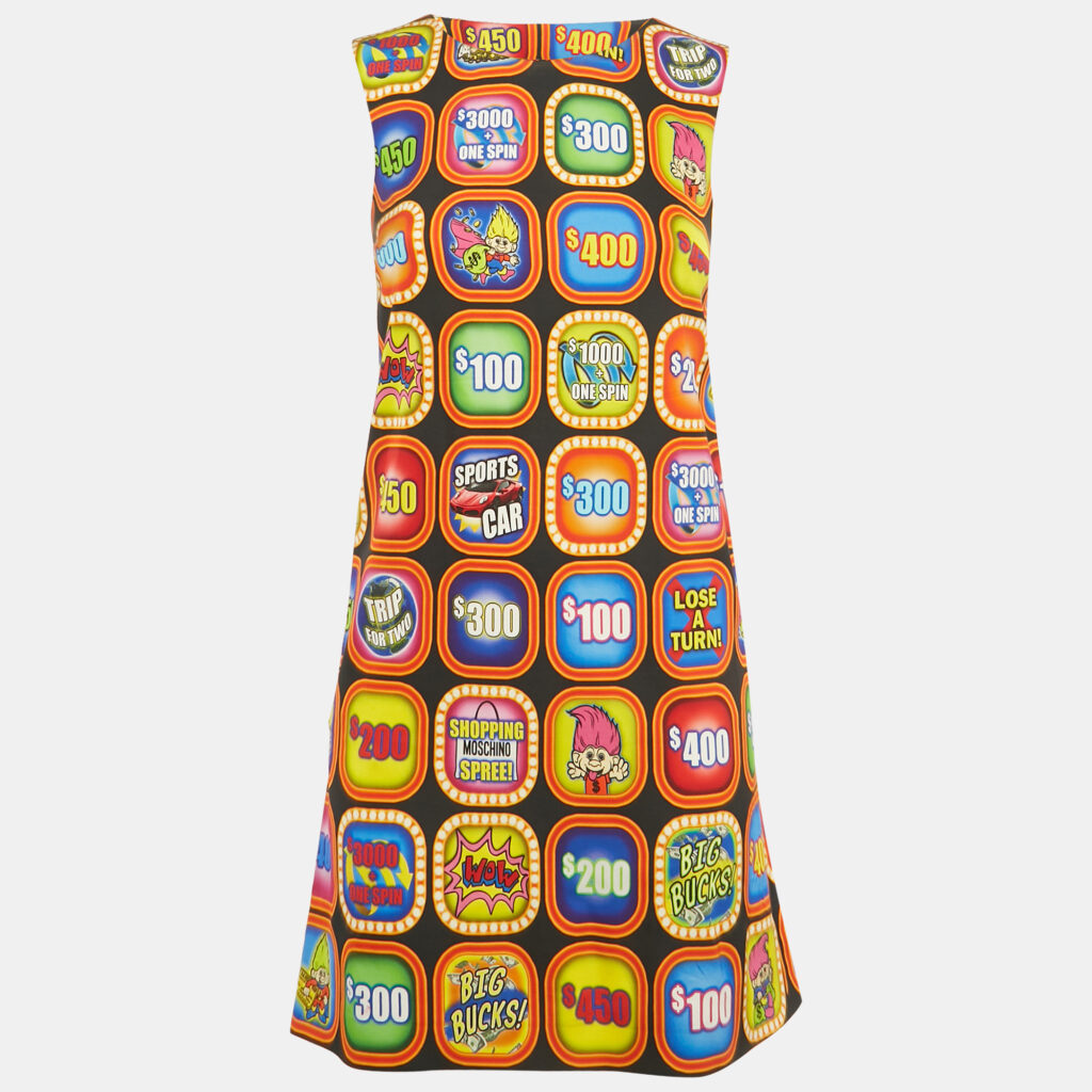 Moschino Couture Multicolor Good Luck Trolls Crepe Shift Dress XS Moschino Couture Multicolor Good Luck Trolls Crepe Shift Dress XS