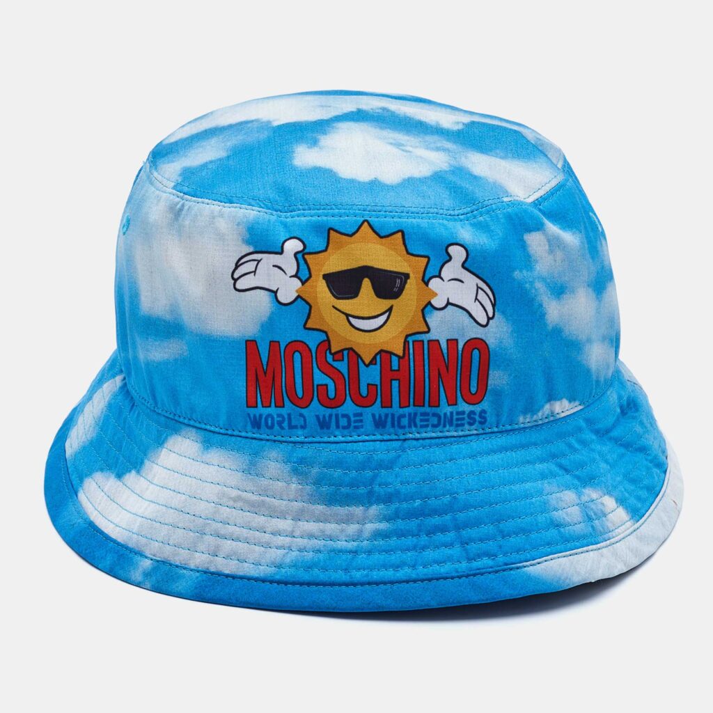 Moschino Blue/White Printed Tie/Dye Bucket Hat M Moschino Blue/White Printed Tie/Dye Bucket Hat M