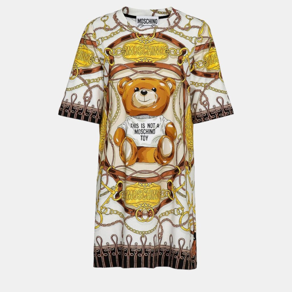 luxury-women-moschino-new-clothes-p960356-001-1.jpg Moschino Multi Military Teddy Scarf Print Dress L