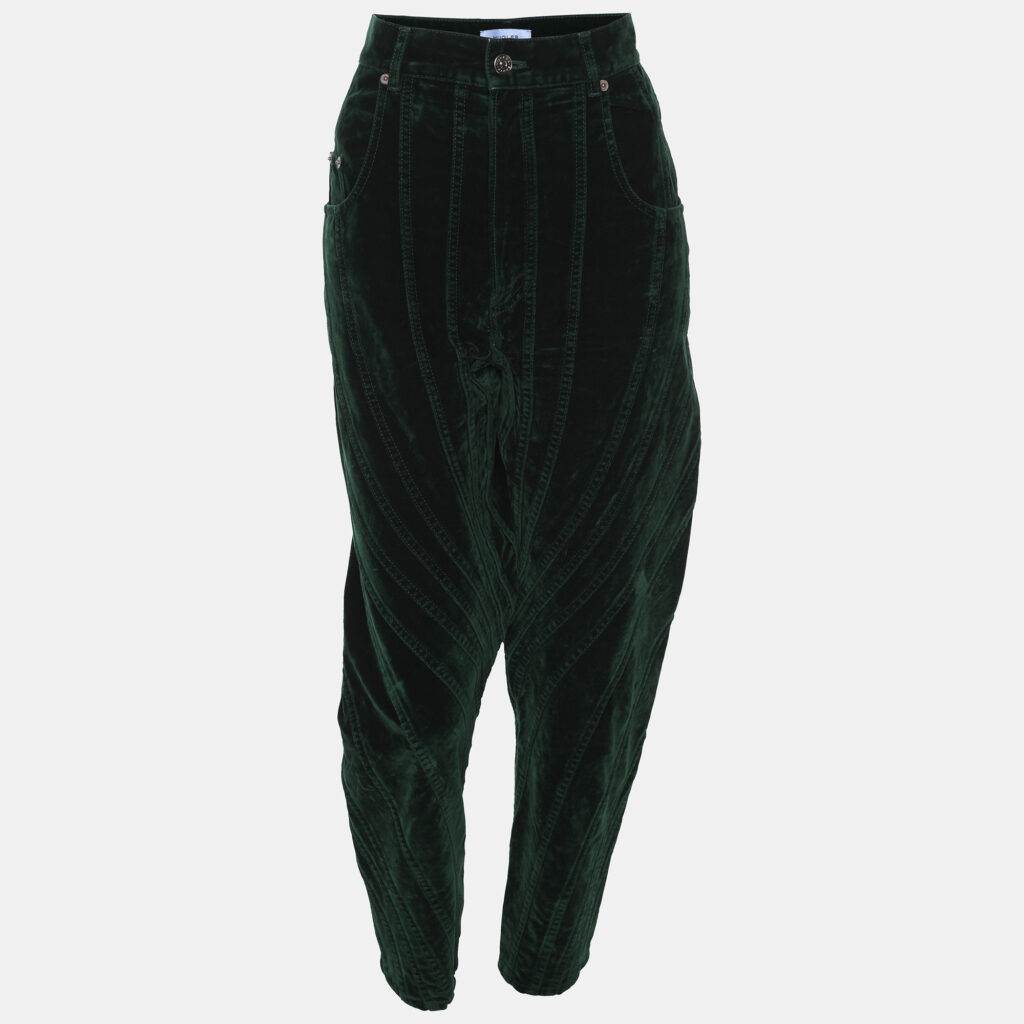 Mugler Green Velvet Pants M Mugler Green Velvet Pants M