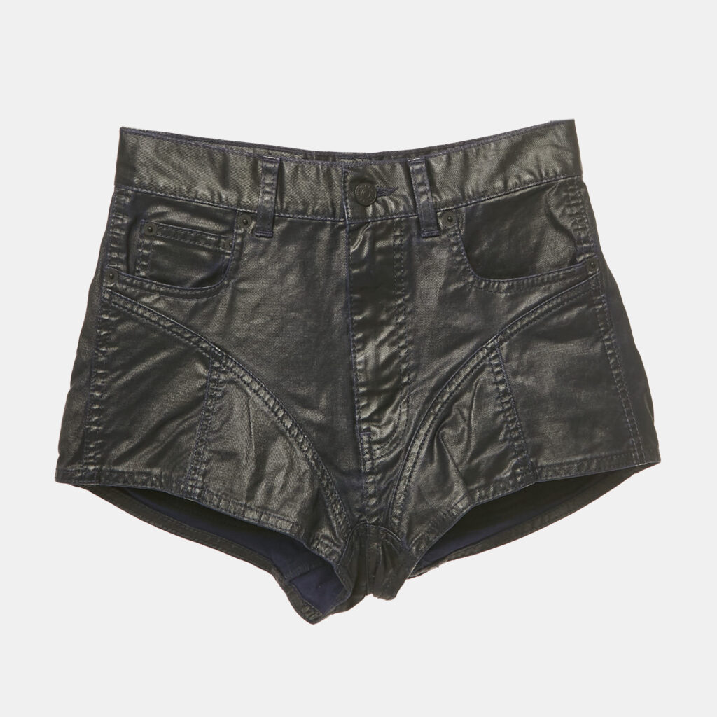 Mugler Navy Blue Nylon Shorts S Mugler Navy Blue Nylon Shorts S