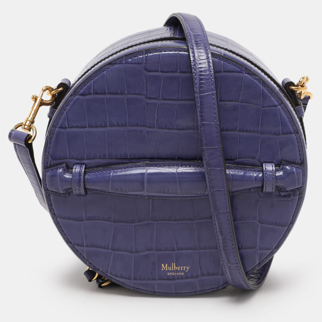 Mulberry Purple Croc Embossed Leather Trunk Bag Mulberry Purple Croc Embossed Leather Trunk Bag