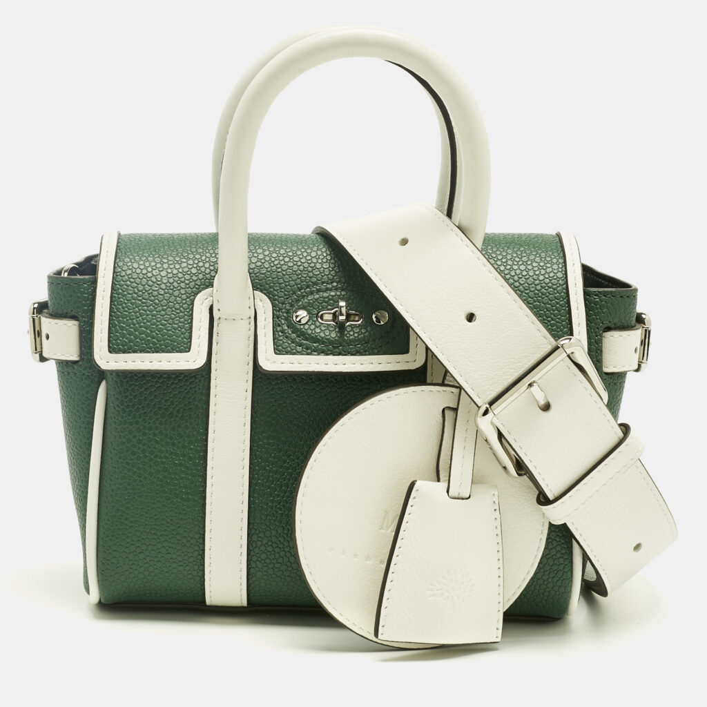 Mulberry x Richard Malone Green/White Leather Mini Bayswater Satchel Mulberry x Richard Malone Green/White Leather Mini Bayswater Satchel