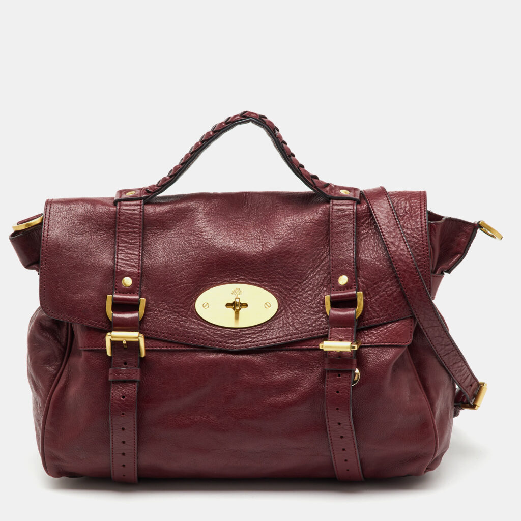 Mulberry Dark Burgundy Leather Alexa Top Handle Bag
