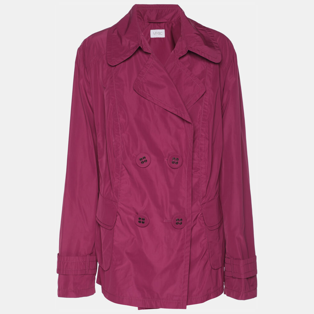 MYBC Pink Nylon Double Breasted Belted Blazer XL