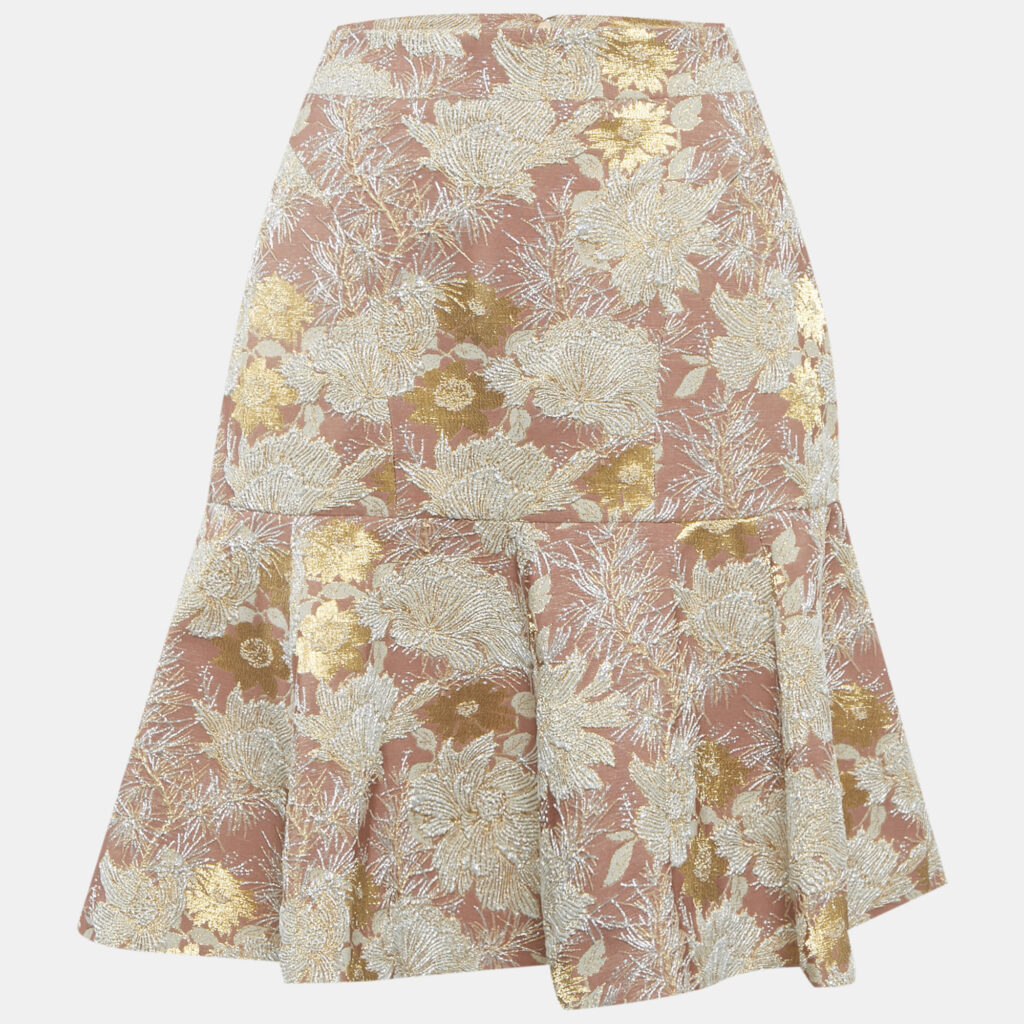 luxury-women-n21-new-clothes-p1224432-003-1.jpg Nº21 Beige Floral Jacquard Flared Mini Skirt M