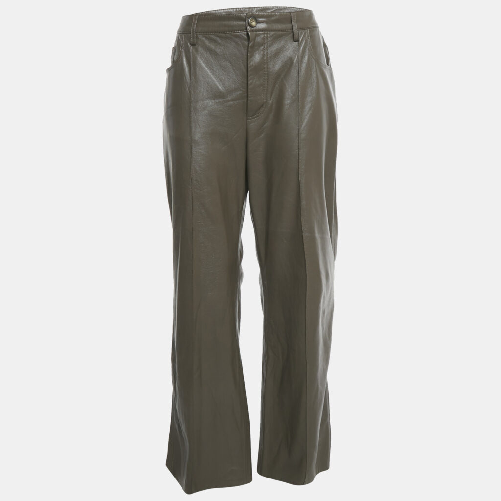 Nanushka Brown Faux Leather Wide Leg Trousers XL Nanushka Brown Faux Leather Wide Leg Trousers XL