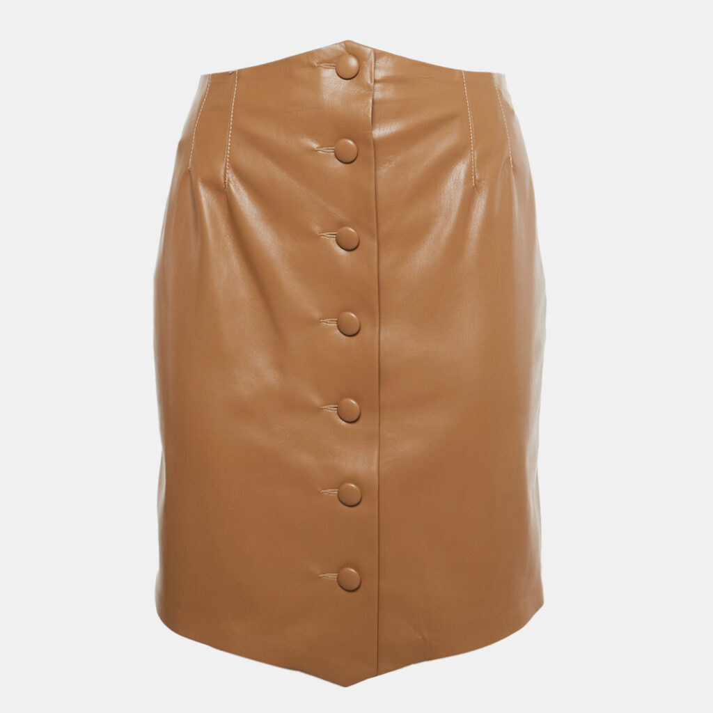 luxury-women-nanushka-used-clothes-p1247376-002-1.jpg Nanushka Beige Faux Leather Mini Skirt S