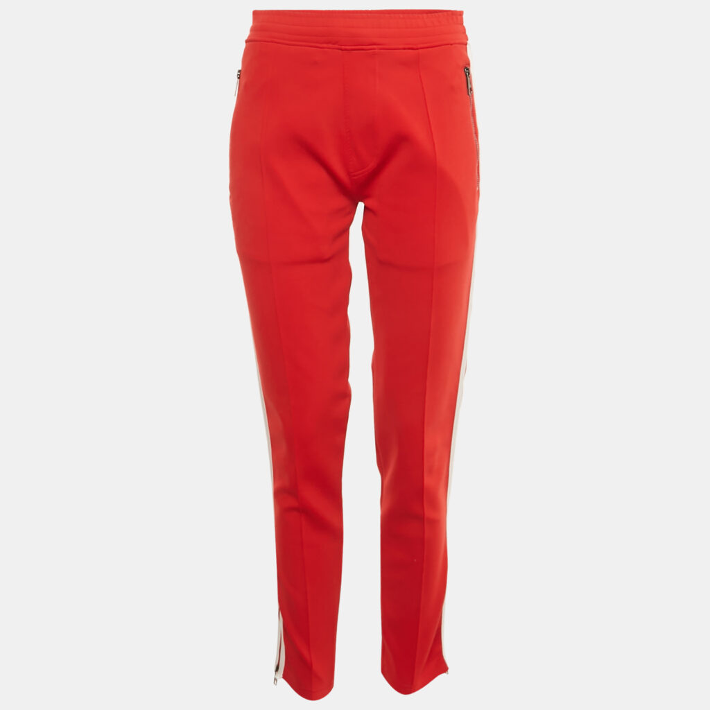 Neil Barrett Red Jersey Super Skinny Fit Track Pants S Neil Barrett Red Jersey Super Skinny Fit Track Pants S