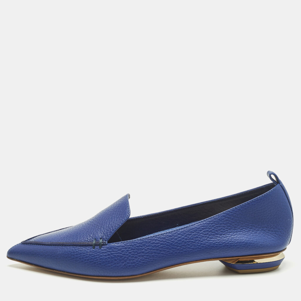 Nicholas Kirkwood Beya Size 40.5 Blue Leather Loafers Nicholas Kirkwood Beya Size 40.5 Blue Leather Loafers