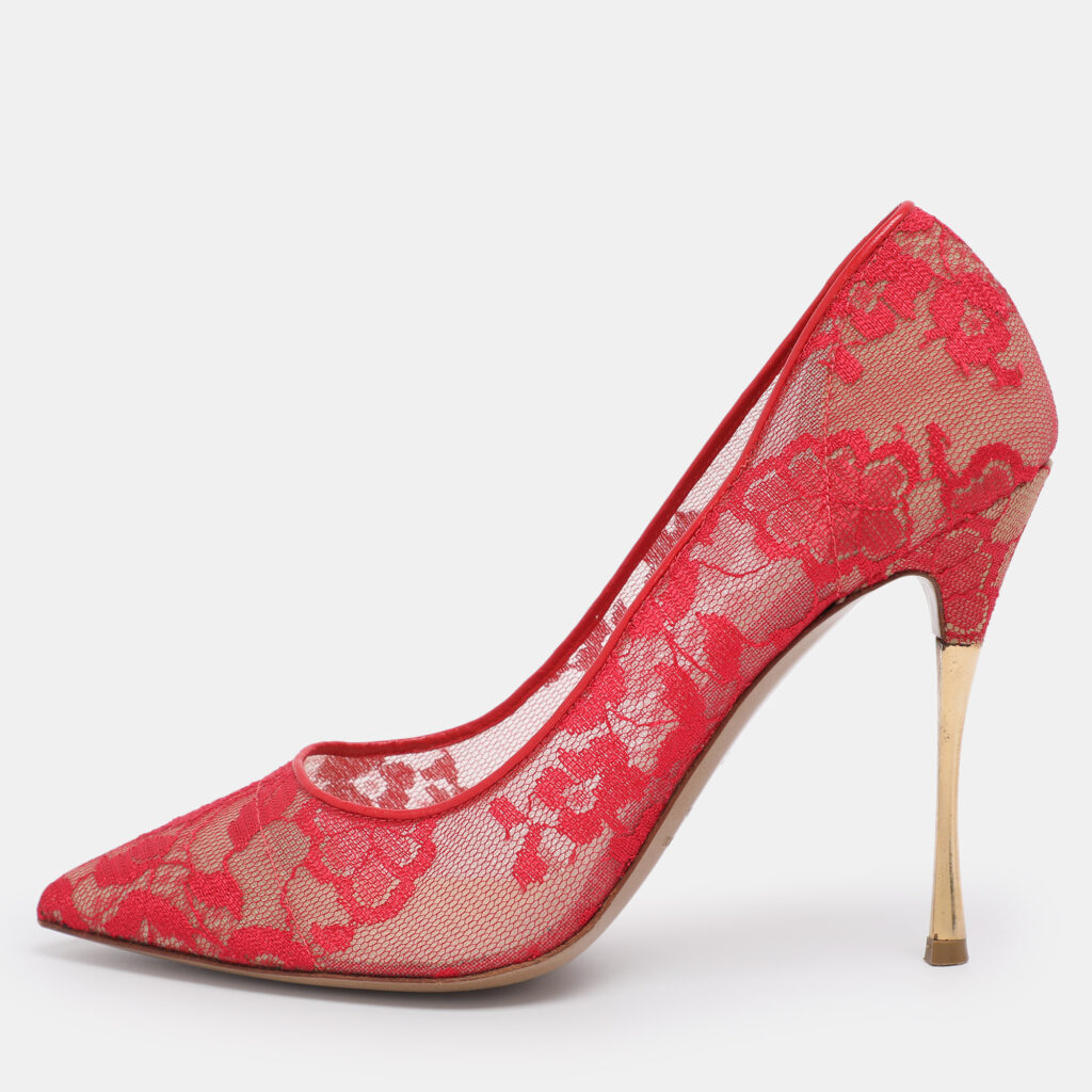 Nicholas Kirkwood Red Lace Pumps Size 38 Nicholas Kirkwood Red Lace Pumps Size 38