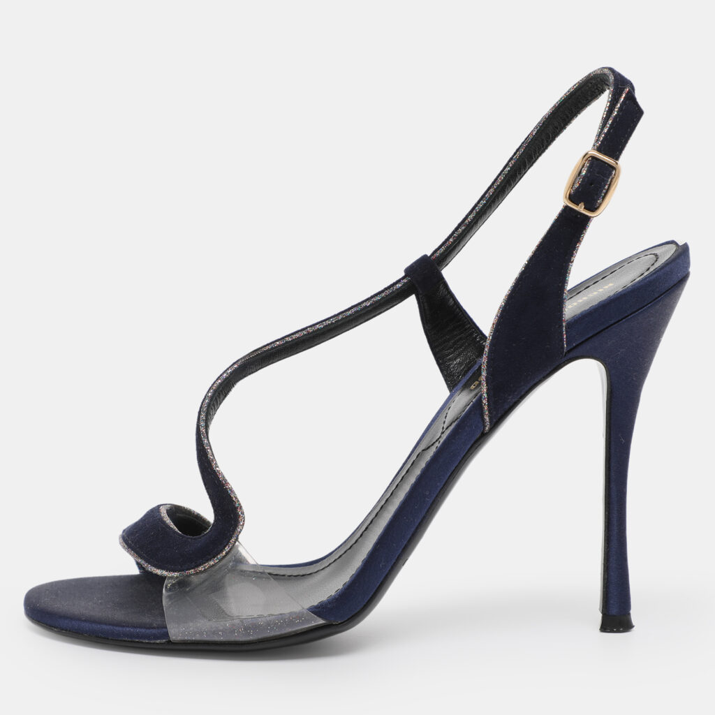 Nicholas Kirkwood Navy Blue Suede Slingback Sandals Size 36 Nicholas Kirkwood Navy Blue Suede Slingback Sandals Size 36