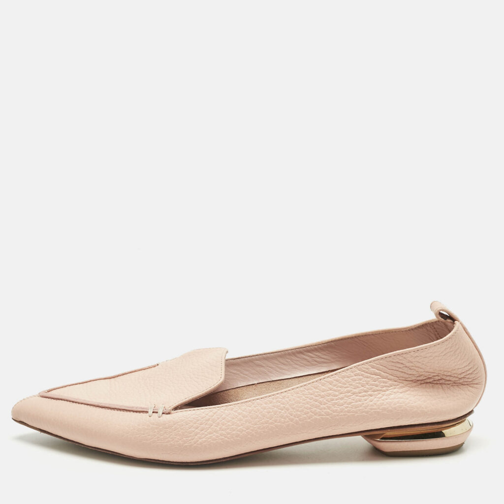 Nicholas Kirkwood Peach Leather Beya Pointed Toe Loafers Size 40.5 Nicholas Kirkwood Peach Leather Beya Pointed Toe Loafers Size 40.5