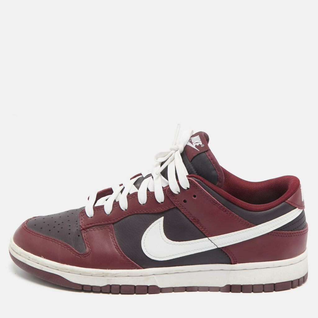 Nike Burgundy Leather Dunk Low Dark Beetroot Sneakers Size 44 Nike Burgundy Leather Dunk Low Dark Beetroot Sneakers Size 44