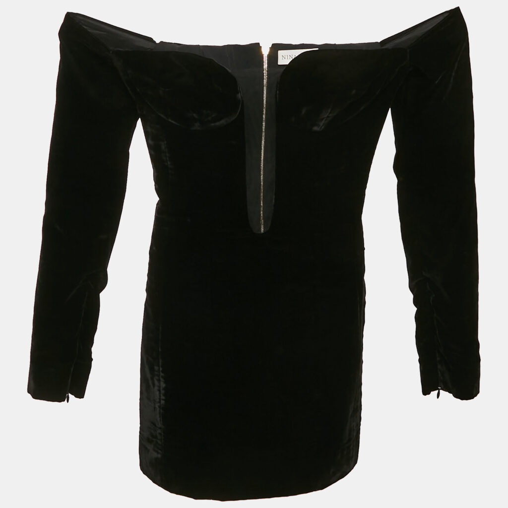 luxury-women-nina-ricci-used-clothes-p1180525-001-1.jpg Nina Ricci Velvet Tulle Trim Velvet Mini Dress XXS