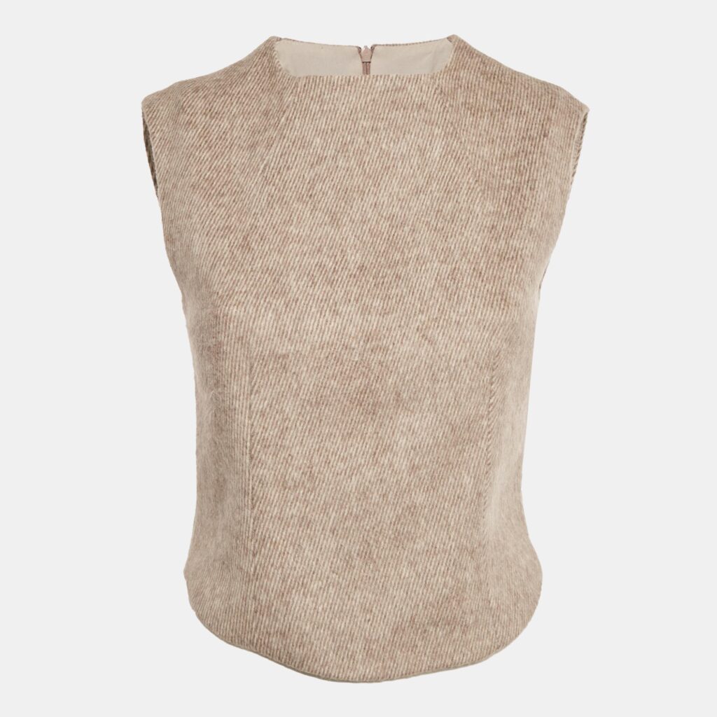 Oddmuse Beige Gabardine Sleeveless Top S Oddmuse Beige Gabardine Sleeveless Top S