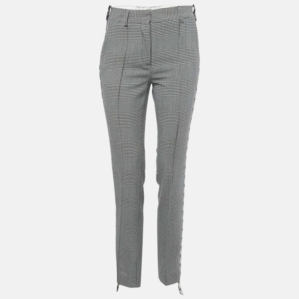 Off-White Black /White Prince Of Whales Wool Trousers S Off-White Black /White Prince Of Whales Wool Trousers S