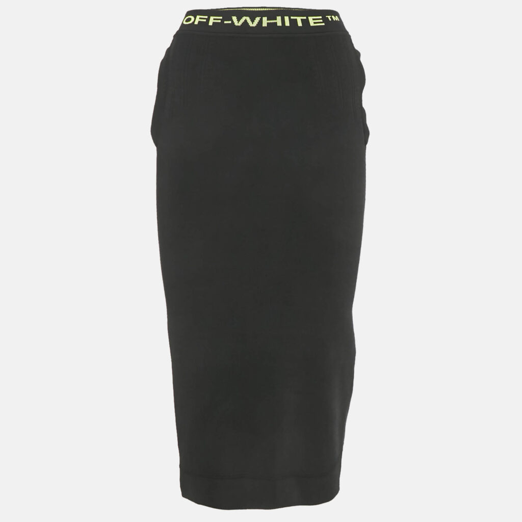 Off-White Black Jersey Logo Waist Band Skirt S Off-White Black Jersey Logo Waist Band Skirt S