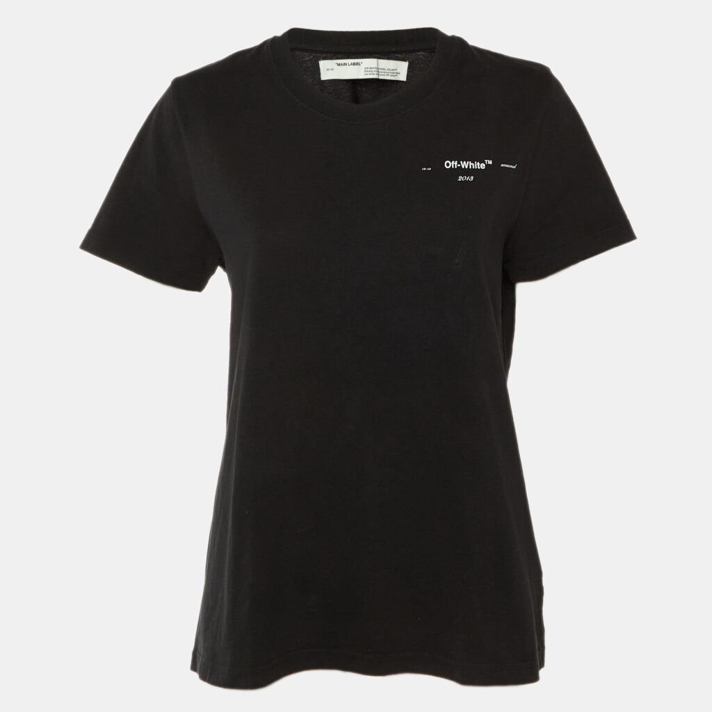 Off-White Black Arrow Print Cotton Crew Neck T-Shirt M
