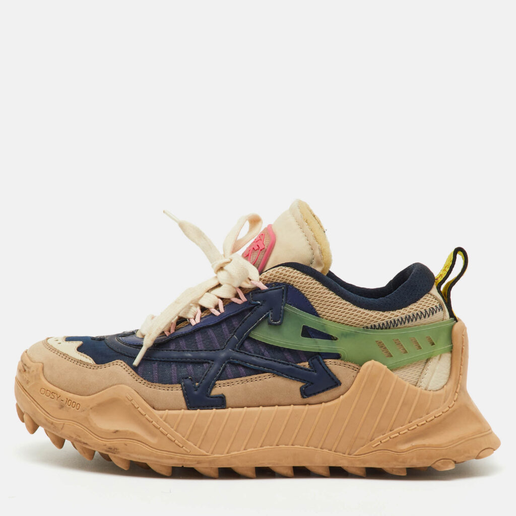 Off-White Multicolor Mesh and Leather Odsy 1000 Sneakers Size 39