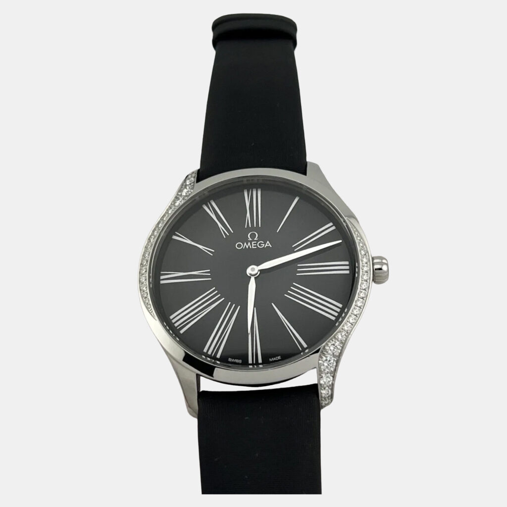 Omega De Ville Tresor 428.17.39.60.01.001 Quartz Black Diamond Stainless Steel Women's Wristwatch 39 mm Omega De Ville Tresor 428.17.39.60.01.001 Quartz Black Diamond Stainless Steel Women's Wristwatch 39 mm