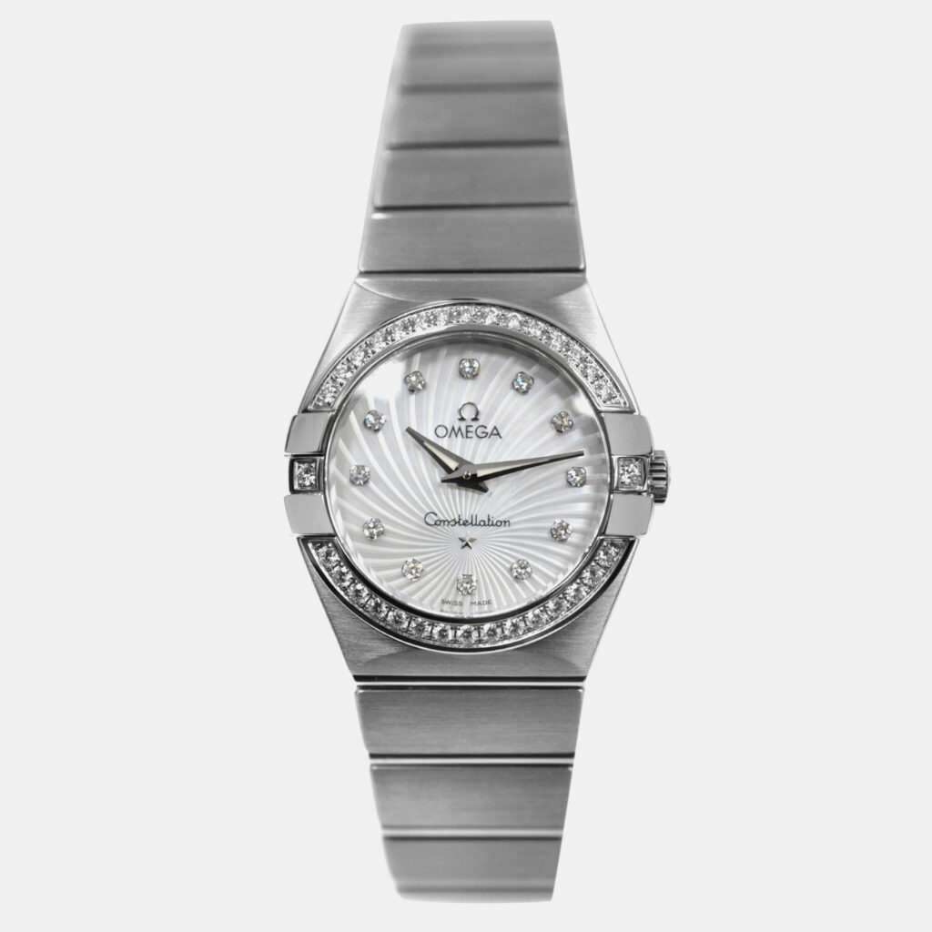 Omega Constellation 123.15.27.60.55.002 Quartz White diamonds stainless steel Women's Wristwatch 27 mm