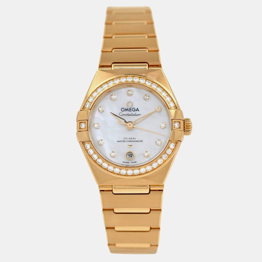 Omega Constellation 131.55.29.20.55.002 Automatic White diamonds 18k gold Women's Wristwatch 29 mm