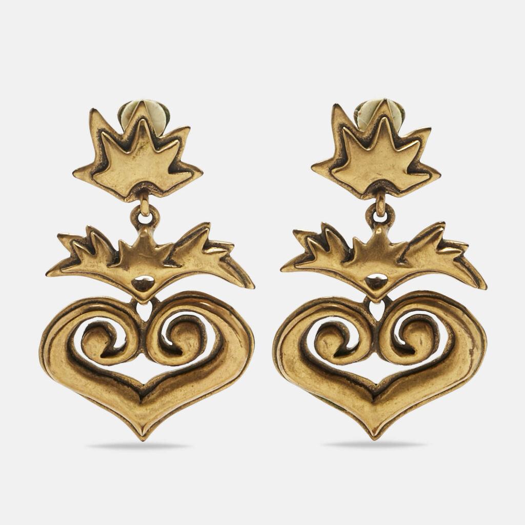 luxury-women-oscar-de-la-rentaslug-used-accessories-p1229450-005.jpg Oscar de la Renta Gold Tone Earrings