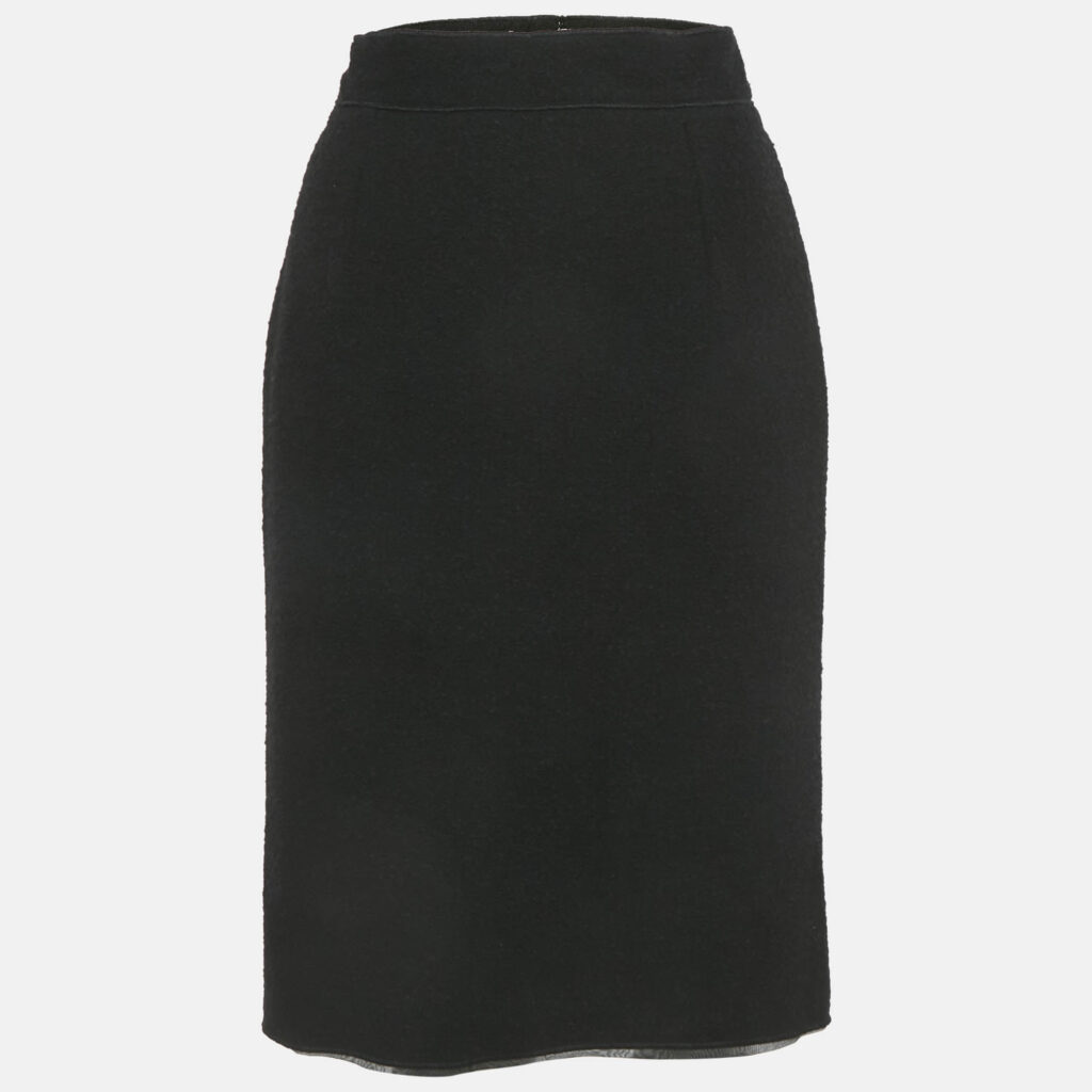 Oscar De La Renta Black Wool Blend Pencil Skirt M Oscar De La Renta Black Wool Blend Pencil Skirt M
