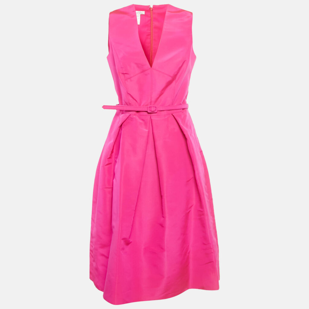 Oscar de la Renta Pink Taffeta Silk Shorts Dress M Oscar de la Renta Pink Taffeta Silk Shorts Dress M
