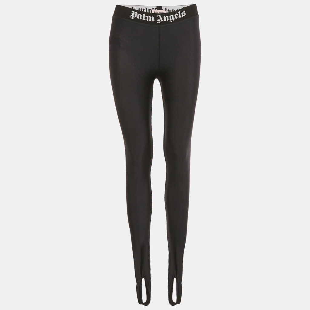 Palm Angels Black Logo Waistband Jersey Stir-Up Leggings S Palm Angels Black Logo Waistband Jersey Stir-Up Leggings S