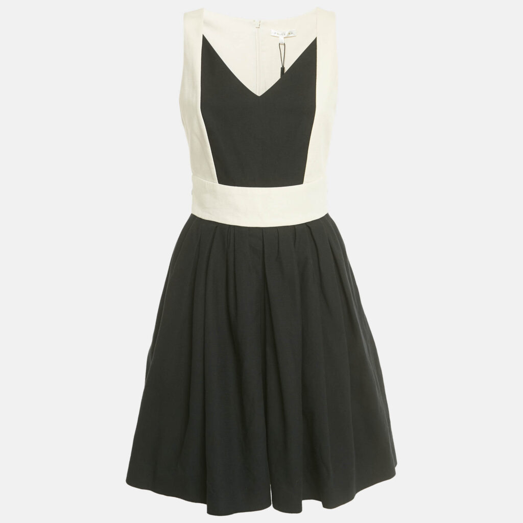 Paule Ka Black/Beige Cotton Mini Dress M Paule Ka Black/Beige Cotton Mini Dress M