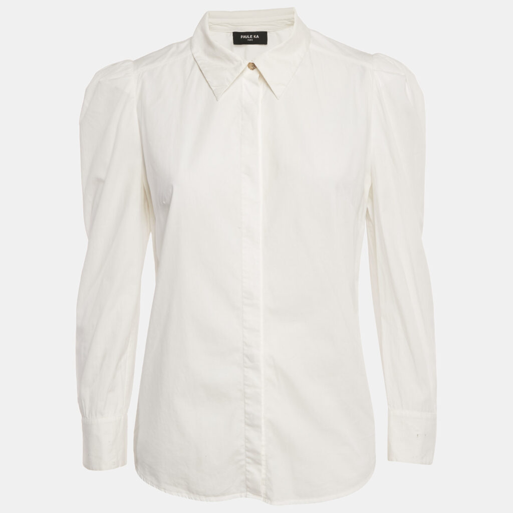 Paule Ka White Cotton Long Sleeve Shirt S Paule Ka White Cotton Long Sleeve Shirt S