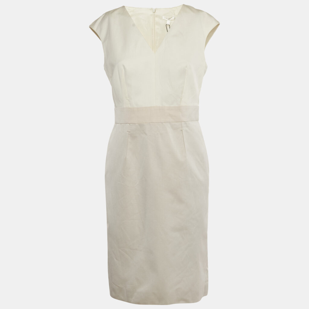 Paule Ka White /Pink Crepe Sleeveless Short Dress M