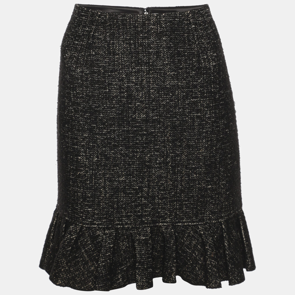 Paule Ka Grey Tweed Flared Mini Skirt S Paule Ka Grey Tweed Flared Mini Skirt S