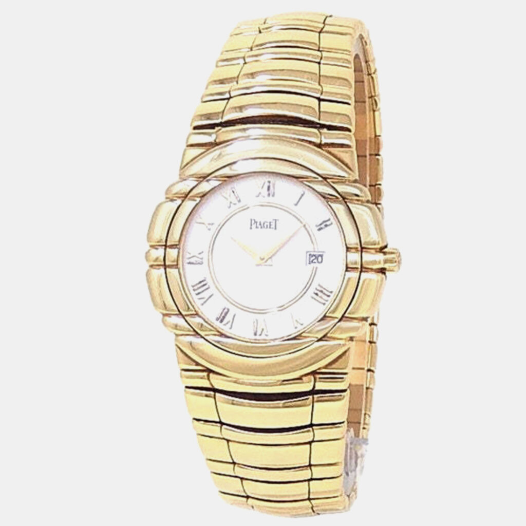 luxury-women-piaget-used-watches-p1244258-002.jpeg Piaget Tanagra 17041 M 401 D Quartz White Dial 18k Yellow Gold Women's Wristwatch 35 mm