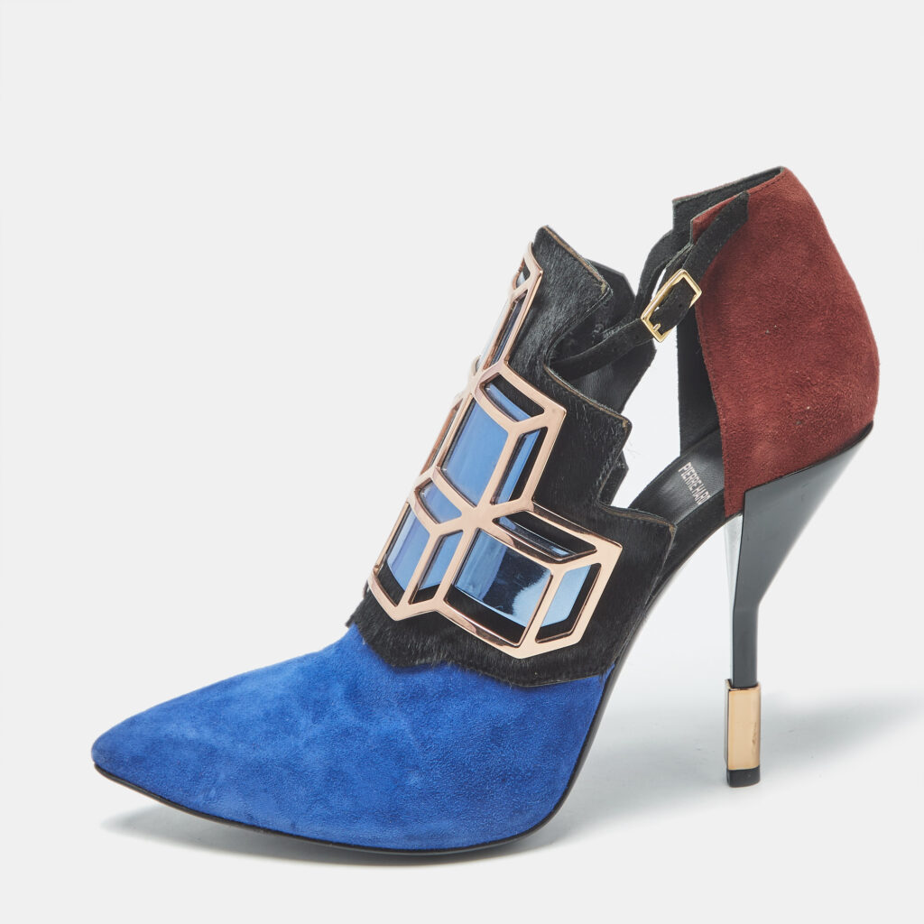 Pierre Hardy Tricolor Calfhair and Suede Rubix Cube Booties Size 38.5 Pierre Hardy Tricolor Calfhair and Suede Rubix Cube Booties Size 38.5
